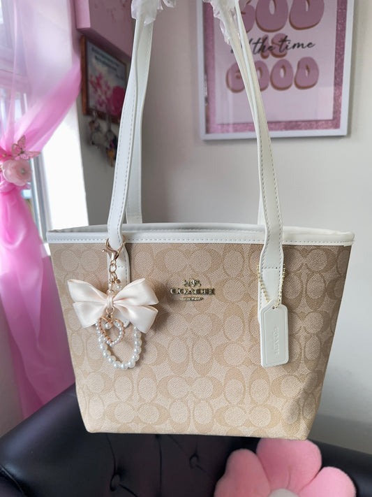 Beige Mini Tote Bag